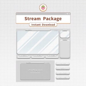 Twitch Youtube Stream Overlay-pakket / Thema grijs bubbelvenster / Aanpasbaar / Panelen / Geanimeerde schermen