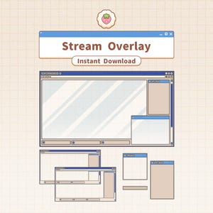 Twitch Youtube Stream Overlay / Blue Internet / Customizable