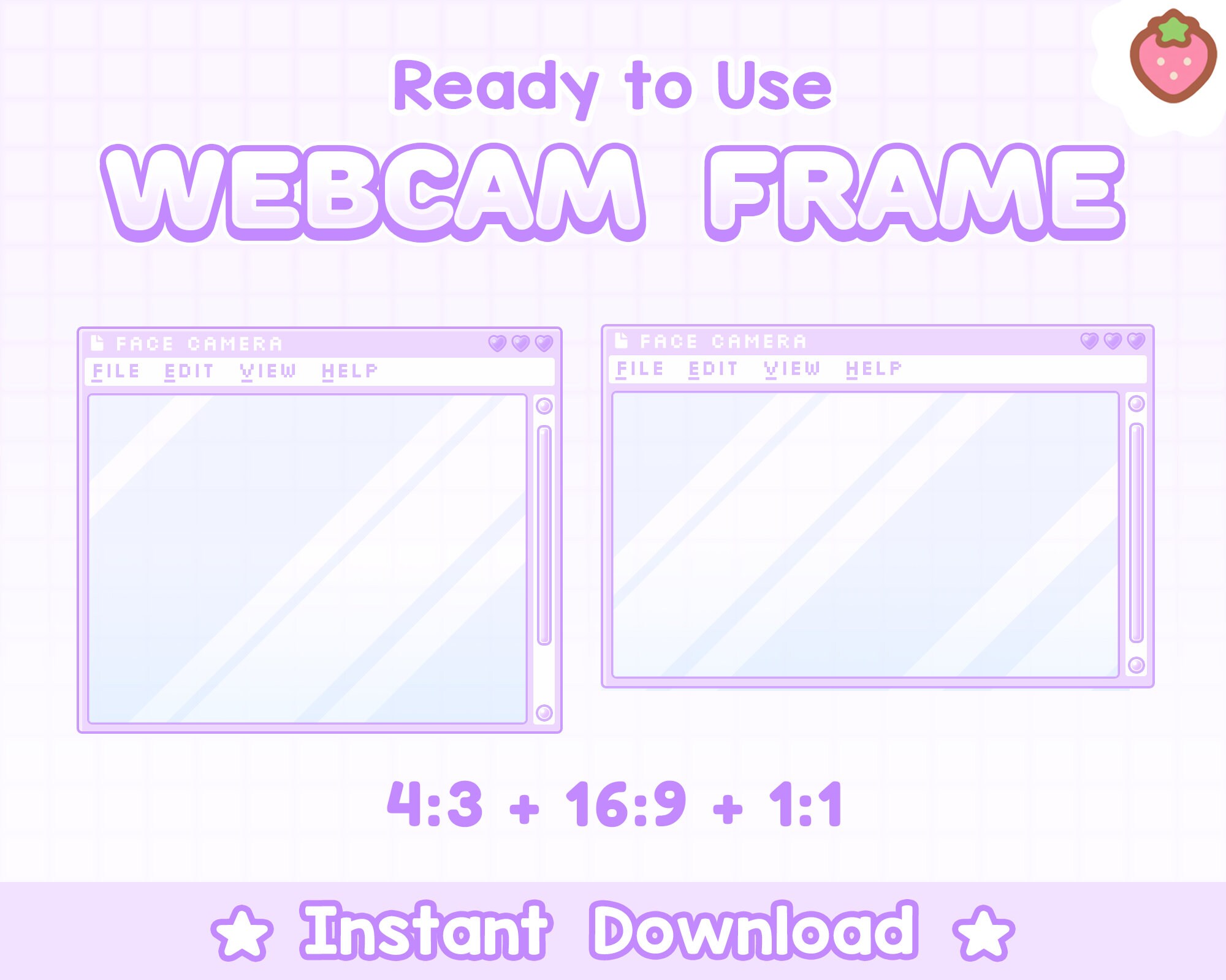 Twitch Stream Webcam Overlay Frame / Purple / Kawaii Cute | Etsy