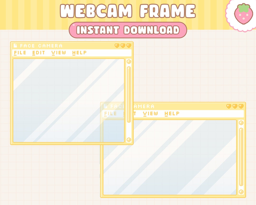 Twitch Stream Webcam Overlay Frame / Yellow / Kawaii Cute Pastel - Etsy
