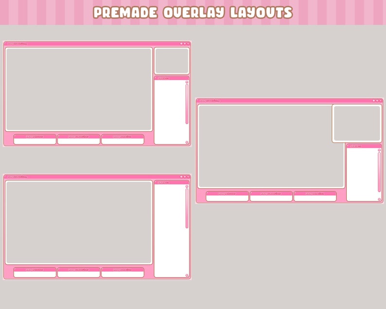 Stream Layout Pink Twitch Stream Overlay + Panels / Cute Pink / Customizable - Etsy