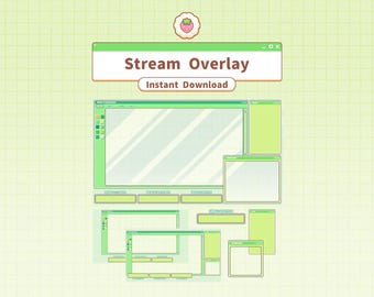 Twitch Youtube Stream Overlay / Green / Windows Paint