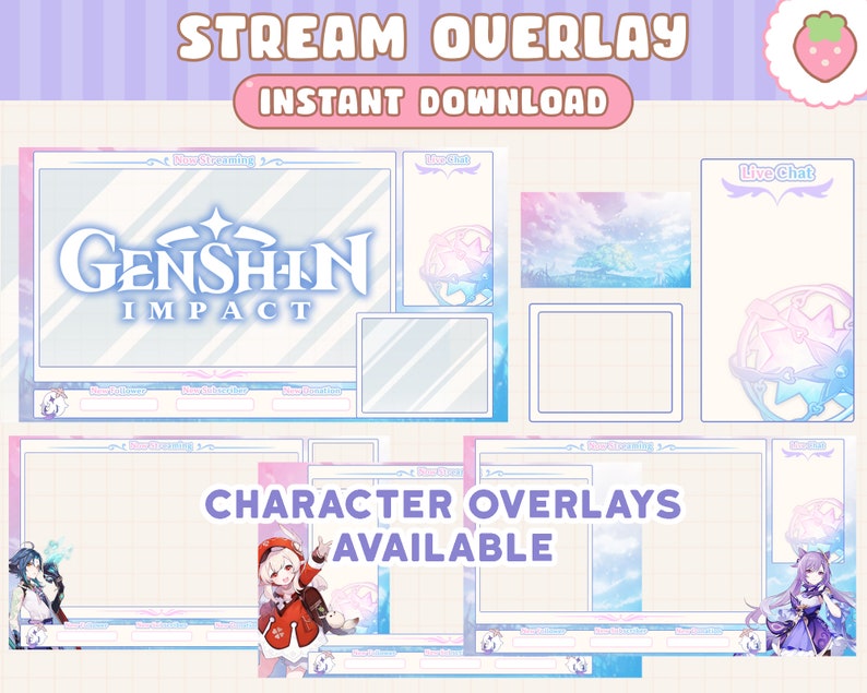 Twitch Stream Overlay / Genshin Impact / Personnalisable Etsy France
