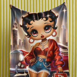 Betty boop fleece fabric by the yard sale