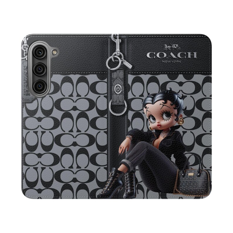 Betty Boop Luxe Fashionista Phone Case | Black Outfit, Luxury Background image 11