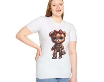 Designer Teddy Bear Graphic T-Shirt: Vintage-Luxe Fashion