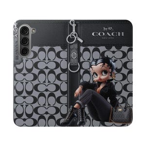 Betty Boop Luxe Fashionista Phone Case | Black Outfit, Luxury Background image 16