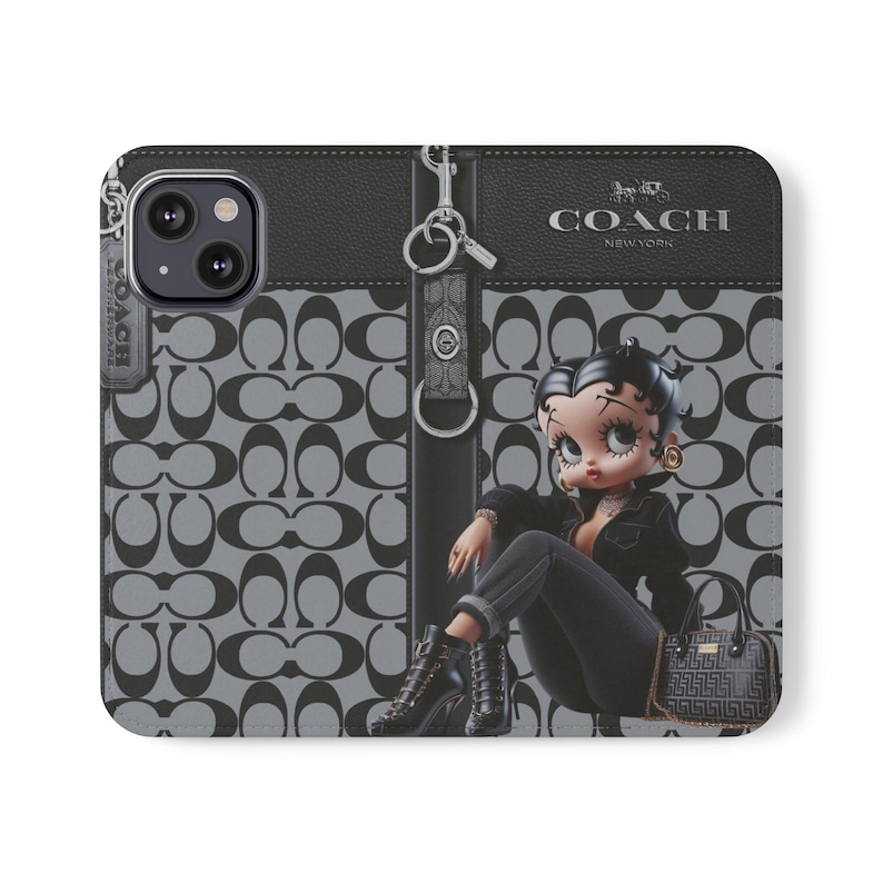 Betty Boop Luxe Fashionista Phone Case | Black Outfit, Luxury Background image 6