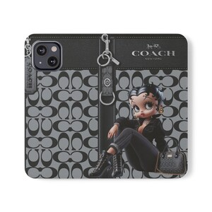 Betty Boop Luxe Fashionista Phone Case | Black Outfit, Luxury Background image 5