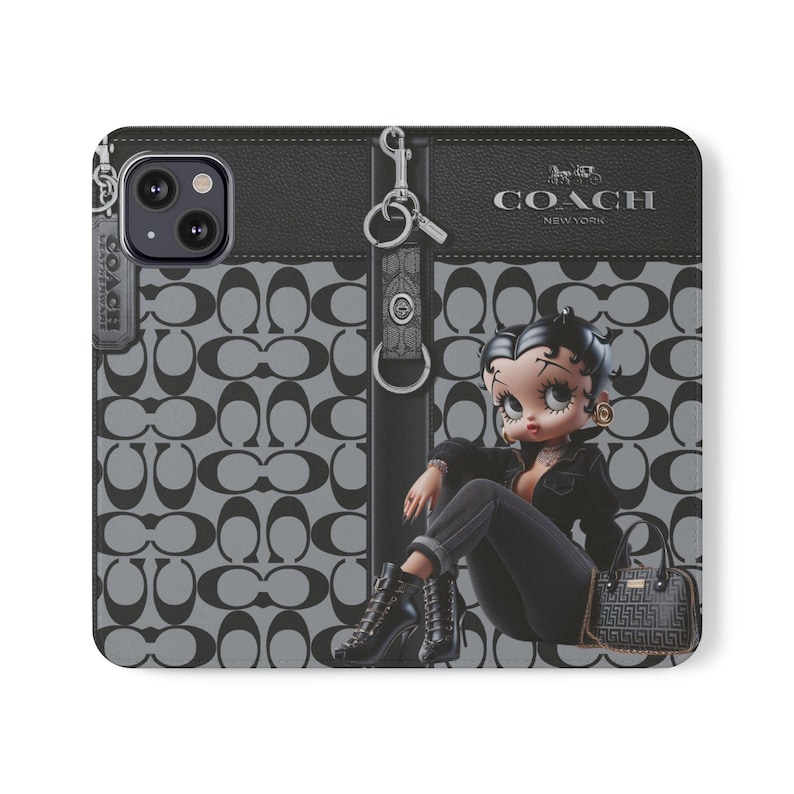 Betty Boop Luxe Fashionista Phone Case | Black Outfit, Luxury Background image 5