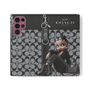 Betty Boop Luxe Fashionista Phone Case | Black Outfit, Luxury Background image 4