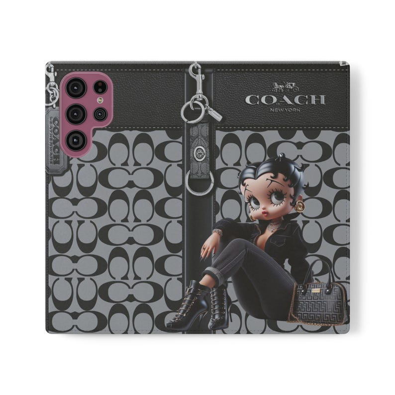Betty Boop Luxe Fashionista Phone Case | Black Outfit, Luxury Background image 4