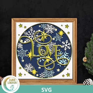 3D LOVE SVG Shadowbox | Christmas | Religious | Inspirational | Cricut | Paper craft | Laser