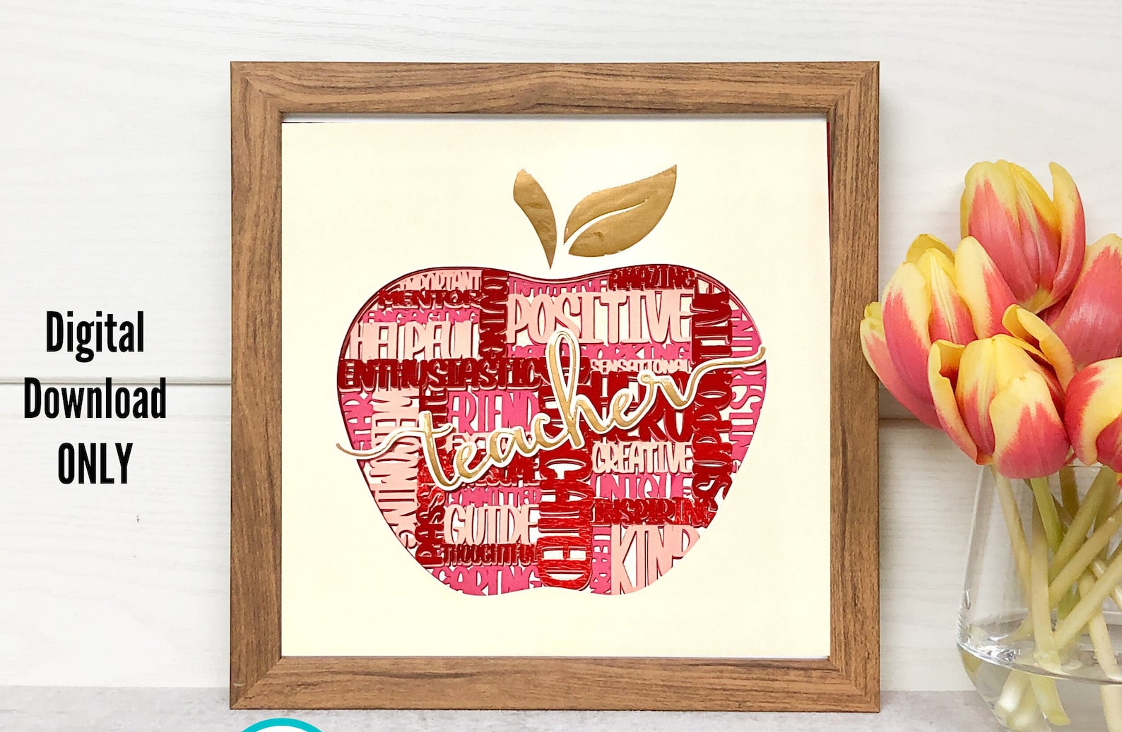 3D TEACHER SVG for Shadow Box Crossword Svg Teacher Etsy UK