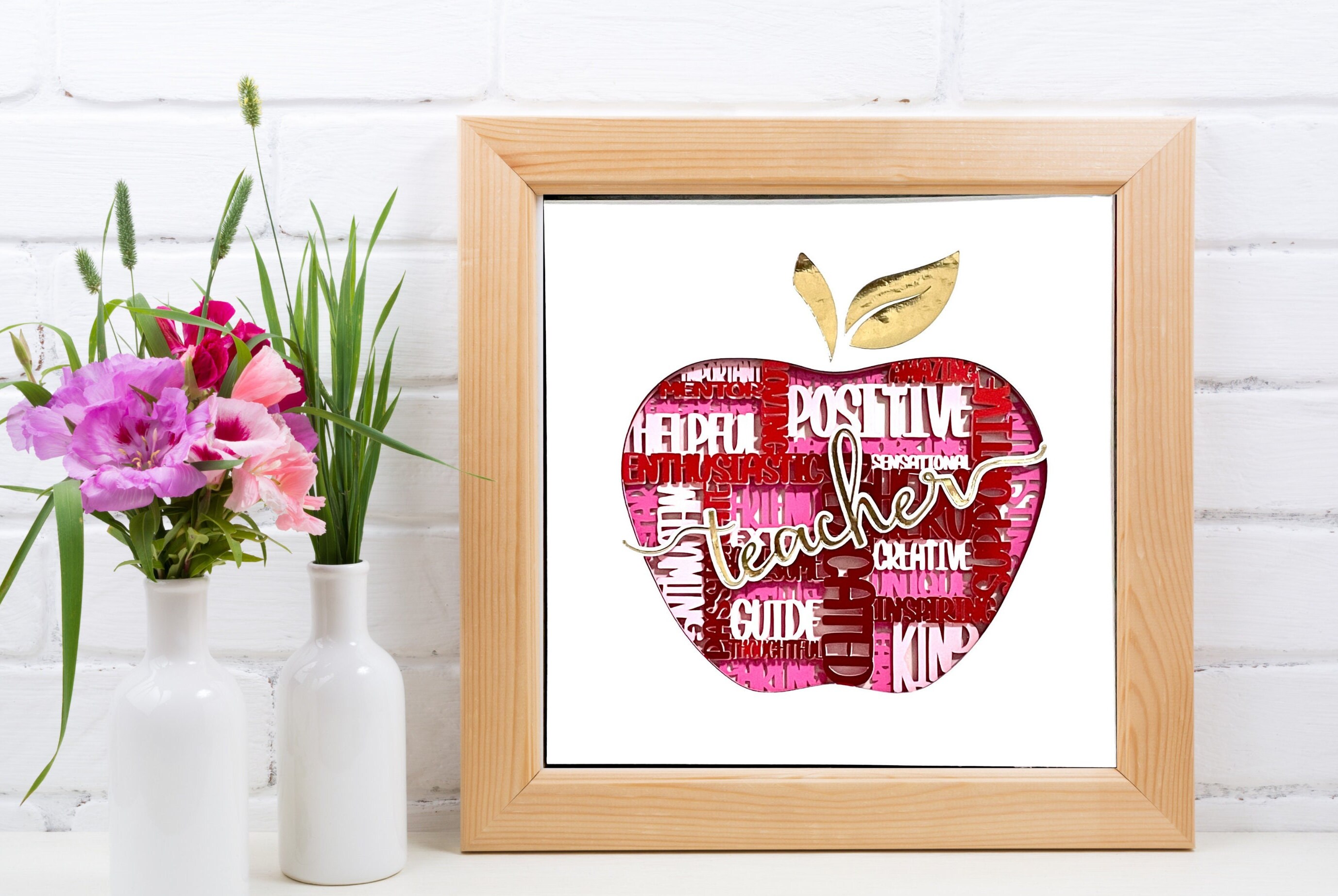 3D TEACHER SVG for Shadow Box Crossword Svg Teacher Etsy UK