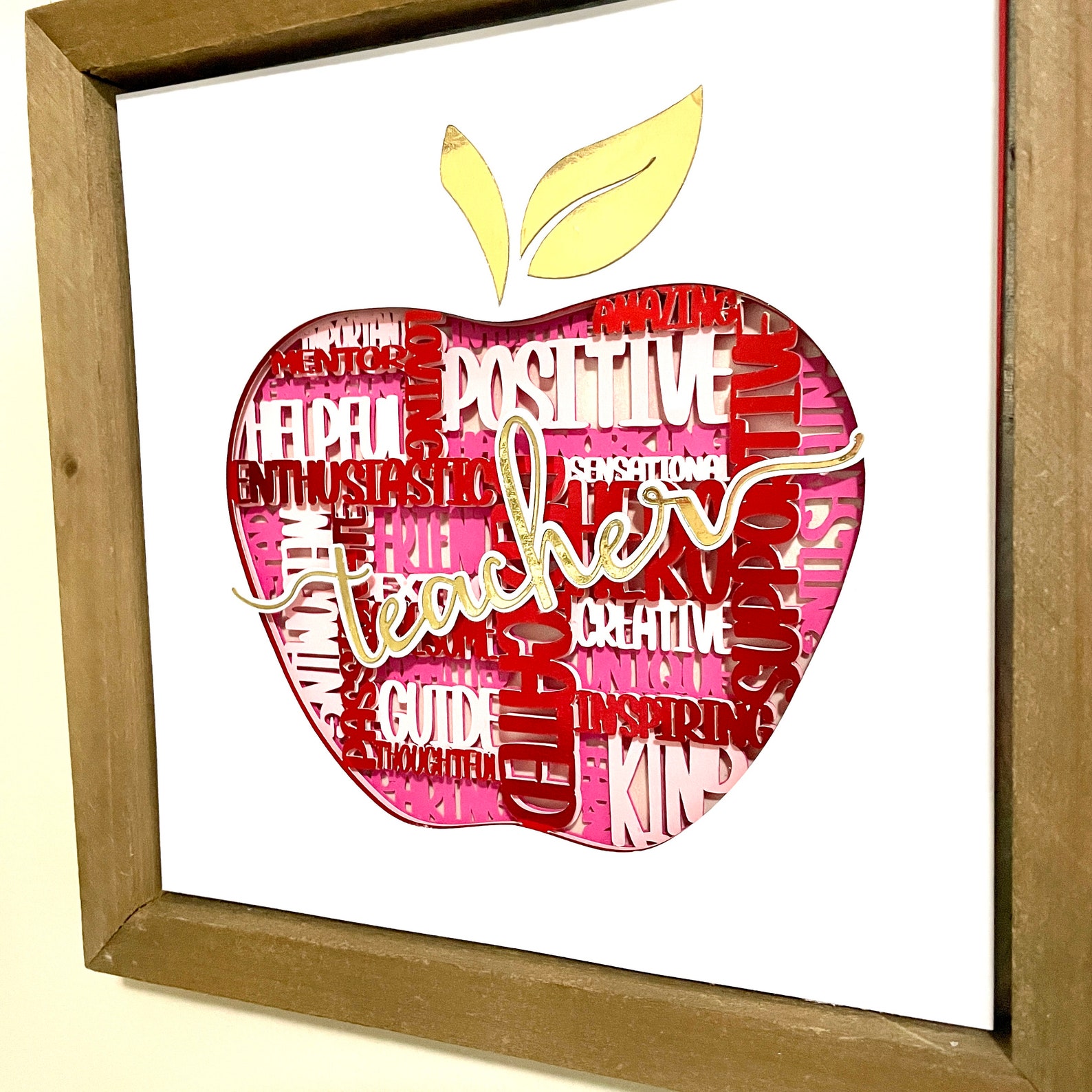 3D TEACHER SVG for Shadow Box Crossword Svg Teacher Etsy UK