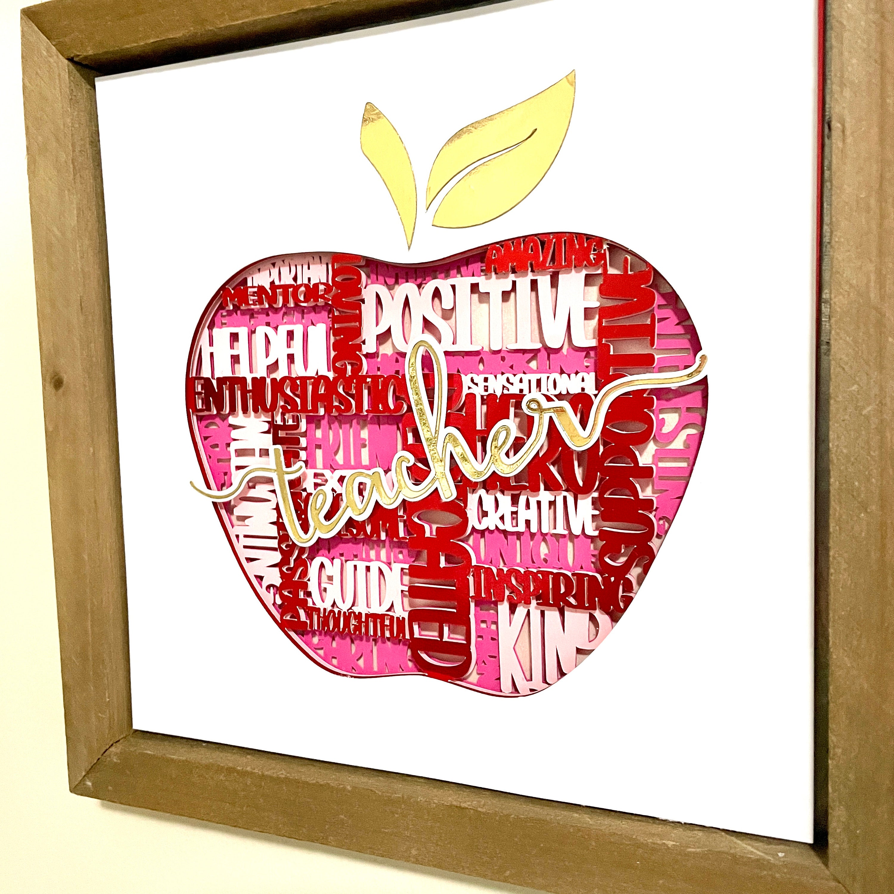 3D TEACHER SVG for Shadow Box Crossword Svg Teacher Etsy UK