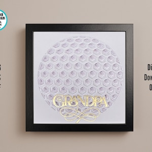 BALLE DE GOLF 3D grand-père Svg | Boîte d'ombre | Carte | Artisanat en papier | Couches | Sports | Fête des Pères | Anniversaire | Retraite | Cricut | Camée