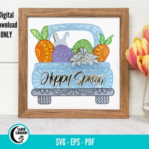 | de printemps houblonnée | SVG 3D SPRING | Svg de Pâques Fleur Svg | Bunny Svg | Camion Svg | Mandala Svg | Cricut | Caméo | Fichier de coupe