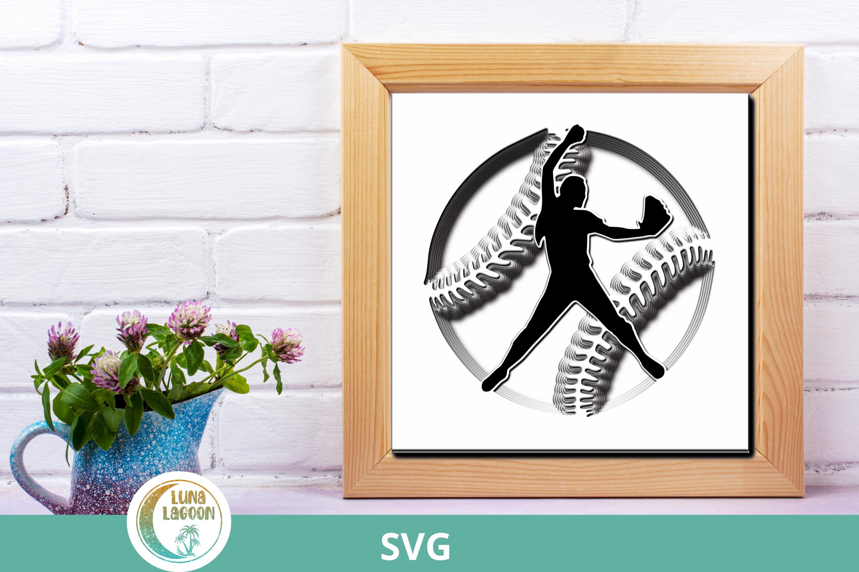 SOFTBALL PITCHER 3D SVG for Shadow Box | Player | Athlete | Sports ...