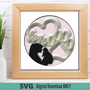 HEART & PAW CAT 3D Svg for Shadow Box | Pet | Cat | Kitten | Paw Print | Love | Paper Craft | Laser Cut | Cricut | Cameo | Glowforge