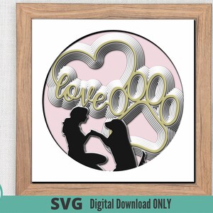 HEART & PAW Female 3D SVG for Shadow Box | Pet | Love | Dog | Puppy | Layered | Paper Craft | Laser Cut | Cricut | Cameo | Glowforge