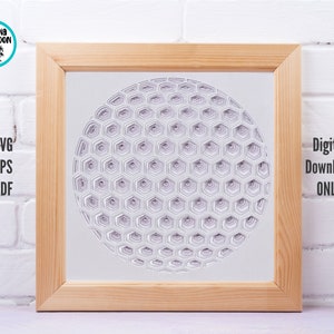 BALLE DE GOLF 3D Svg | Boîte d'ombre | Carte | Artisanat en papier | Couches | Sports | Fête des Pères | Anniversaire | Retraite | Cricut | Camée | Couper le fichier