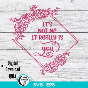 Ce n’est pas moi c’est vraiment vous SVG pour les machines de découpe | Cricut | Caméo | Drôle | | sarcastique | de créations pour femmes | de fleurs | florale Vinyle HTV