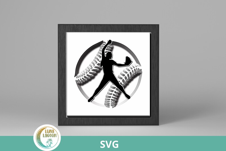 SOFTBALL PITCHER 3D SVG for Shadow Box | Player | Athlete | Sports ...