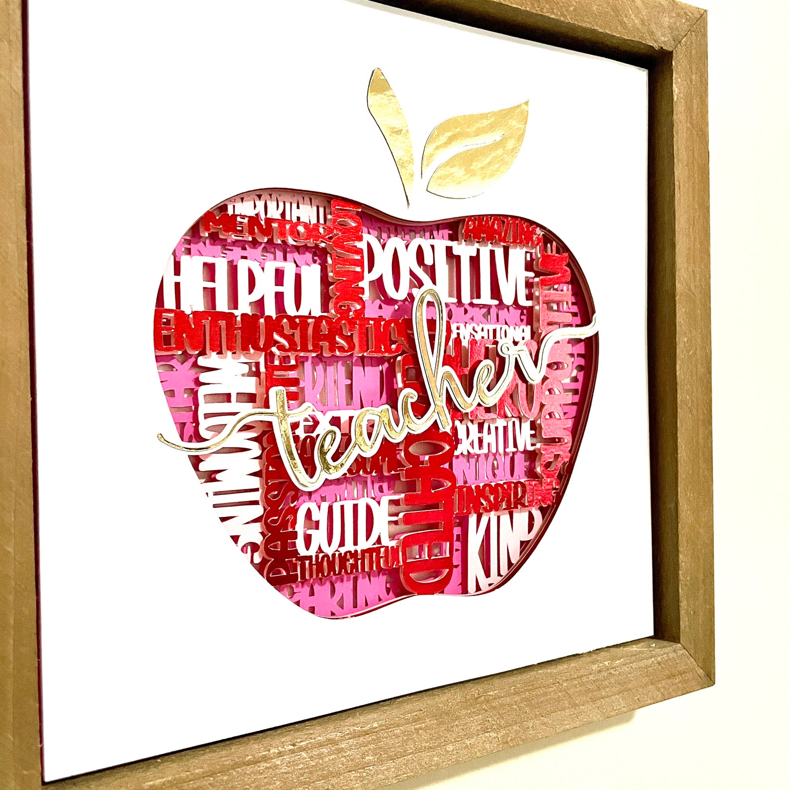 3D TEACHER SVG for Shadow Box Crossword Svg Teacher Etsy UK