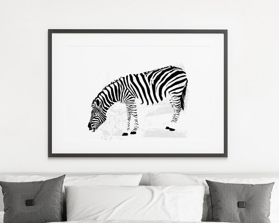 Zebra Printable Black and White Animal Art Zebra Print | Etsy