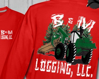 Green Skidder Kids' Youth Premium Long Sleeve T-Shirt, Logging Equipment, Future Skidder Driver Tee, Logging Tshirt