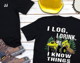 Cute Funny Logging Tshirt | Front Logo Back Design | Yellow Skidder | Bella Canvas Unisex | Father's Day Gift | Logger Gift | Skidder Driver