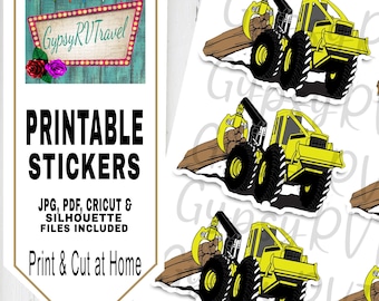 Printable Stickers Planner Stickers Print and Cut Logging | Etsy