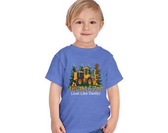 Future Logger Feller Buncher Toddler Tee, Cute Kid's Shirt, Tree Lover Gift, Forest Theme Clothing, Children's Apparel, Birthday Outfit