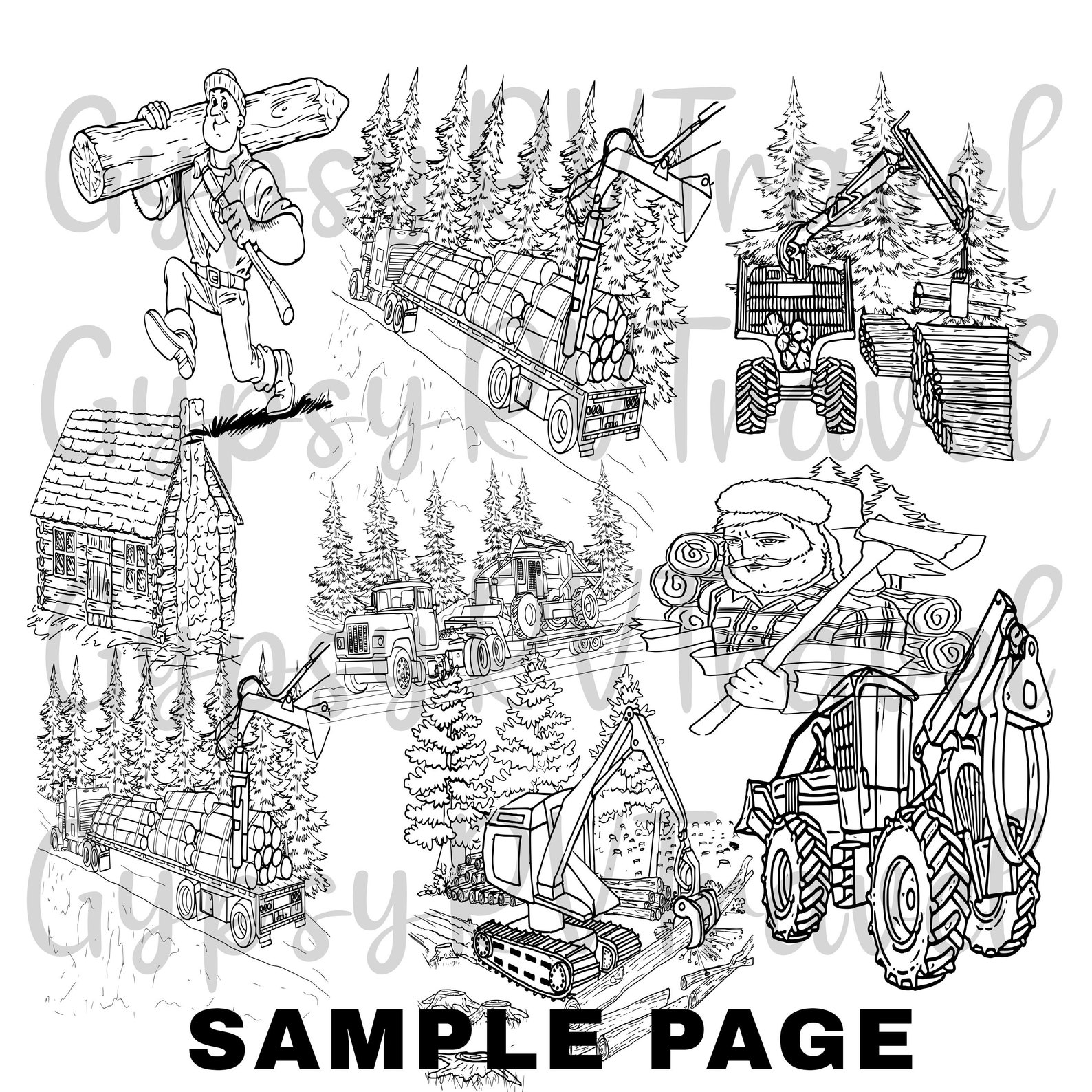 Logging Truck Coloring Page Kids N Fun Com Coloring P - vrogue.co