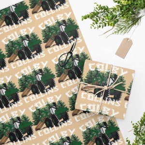 Green Logging Skidder Customized Wrapping Paper | Personalized Gift Paper