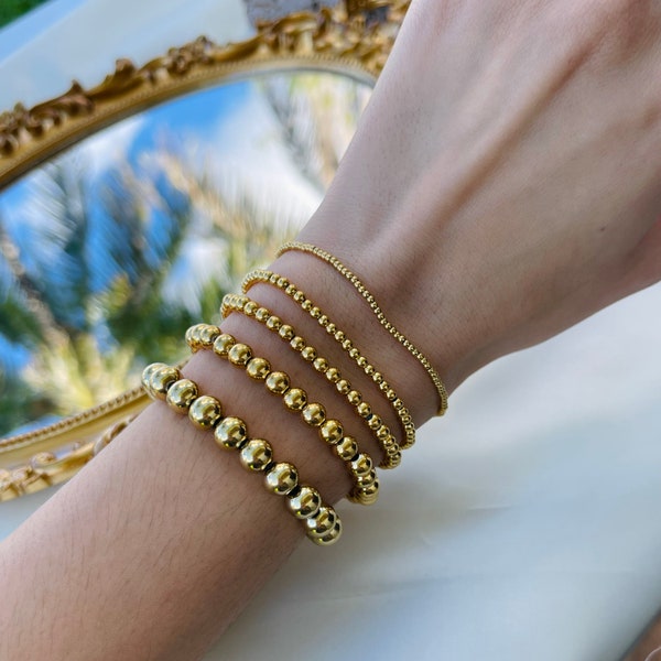 Gold Filled Bead Bracelet Etsy