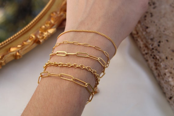 Paperclip Bracelet, Gold Paperclip Bracelet, Gold Filled Bracelet, Gold  Filled Paperclip Bracelet, Gold Link Bracelet, Gold Chain Bracelet 