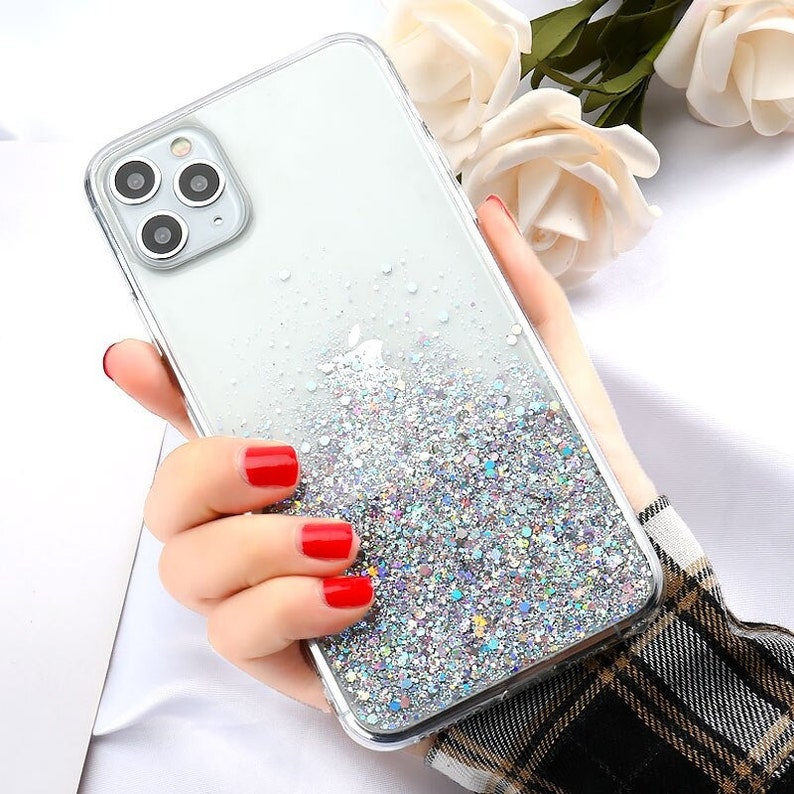 Silver Glitter Holographic Bling Glittery Phone Case For iPhone 12 Pro Max 11 Pro Xs Max 8 7 6 6S Plus X Xr Xs Se 2020 Case