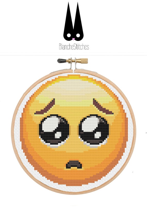 Pleading Emoji Cross Stitch Pattern Instant Download PDF Etsy Finland