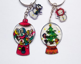 Custom Christmas Keyrings | Handmade shrink plastic christmas tree, Gacha gacha
