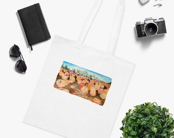 Borsa tote in cotone con stampa "Pumpkin Day" e "Pumpkin Patch" / Spedizione dal Regno Unito