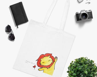Borsa tote in cotone Reon the Lion / Spedizione dal Regno Unito