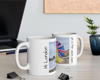 Tazza London Rainy Day WAT..ERR / Spedizione dagli Stati Uniti Printify