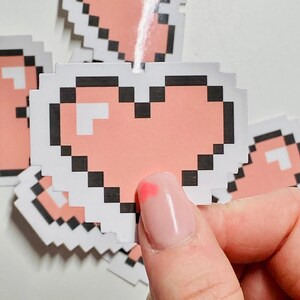 8 Bit Herz Sticker, christliche Sticker, Bibel Sticker, Bibel Journal Sticker, Jesus Sticker, Vinyl Sticker
