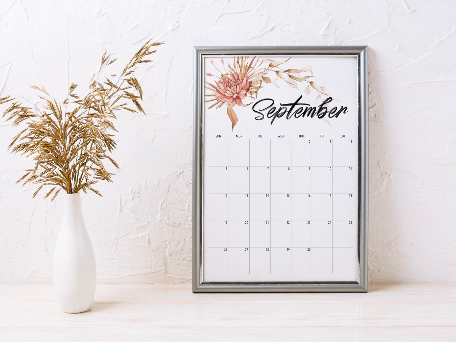 2021 Calendar Printable Desk Calendar Boho Calendar A4 Etsy