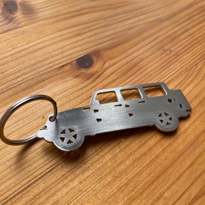 Jeep Wrangler JKU JLU keyring, stainless steel