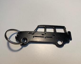 Mercedes G-Model key ring, stainless steel, black