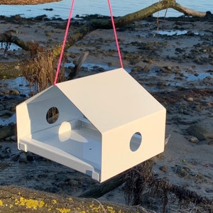 Design bird house Skagen, aluminium, white